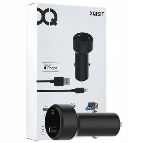 Ładowarka samochodowa XQISIT 1xUSB 2.4A + kabel Lightning na Arena.pl