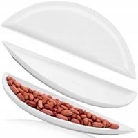 PÓŁMISEK PÓŁOKRĄGŁY BIAŁY PORCELANOWY 36CM NA PRZEKĄSKI I PRZYSTAWKI