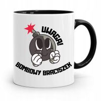 Kubek Czarny Prezent Dla Brata Bombowy Brat Z Nadrukiem Ze Zdjęciem