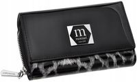 Monnari Portfel Damski Lakier Skórzany Elegancki Duży Pojemny Panterka