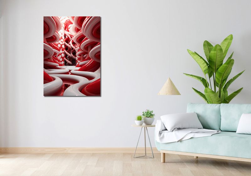 Obraz 70x100cm Czerwone Wiry zdjęcie 2