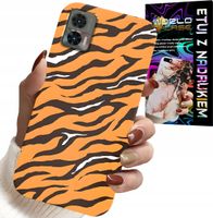 ETUI DO MOTOROLA EDGE 30 NEO - PLECKI W TYGRYSIE PASKI POKROWIEC +FOLIA