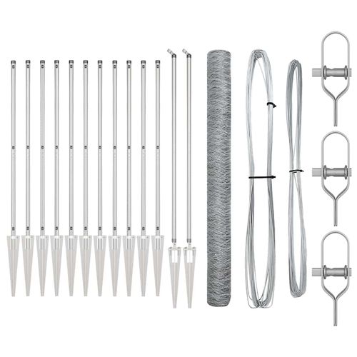 Ogrodzenie z słupkami Srebrny 1.5 x 25 m Stal pokryta PCV na Arena.pl