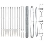 Ogrodzenie z słupkami Srebrny 1.5 x 25 m Stal pokryta PCV