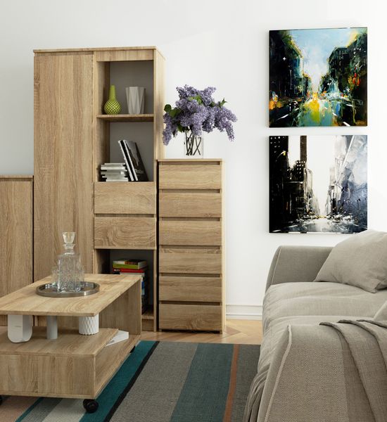 Komoda CL6 40 cm 6 szuflad - dąb sonoma zdjęcie 5