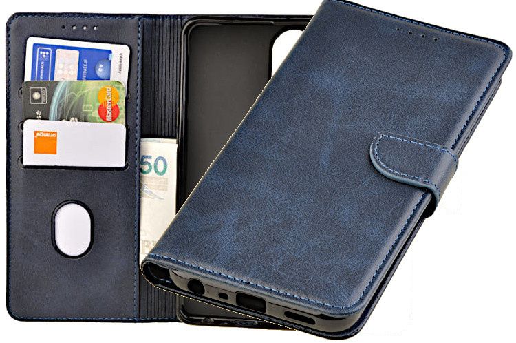 Etui portfel Wallet do Oppo A78 5G granatowy zdjęcie 1