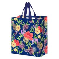 torba na zakupy 14l 30x33x14 kwiaty granatowa 1szt
