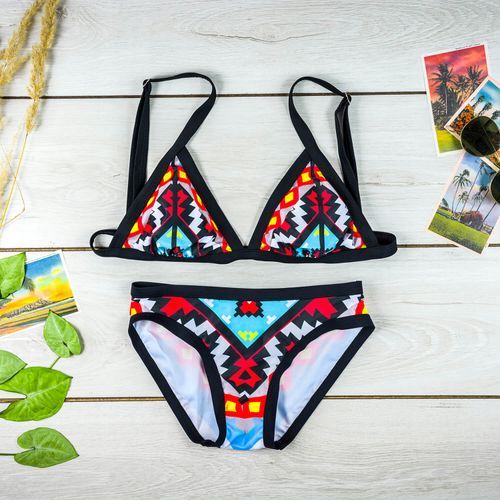 Strój kąpielowy bikini dwuczęściowe aztecki regulowane basen opalania M na Arena.pl