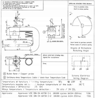 Campini Termostat z kapilarą do zmywarki 20-90°C 3 styki 1000mm
