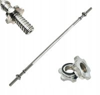 Gryf Prosty stalowy sztanga 120 cm 30mm ryflowany gwintowany z zaciskami