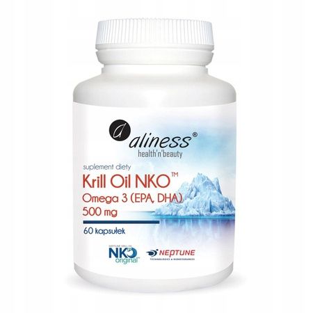 Aliness KRIL OIL OMEGA-3 NKO Olej z kryla 60 kap Serce Mózg ASTAKSANTYNA zdjęcie 2