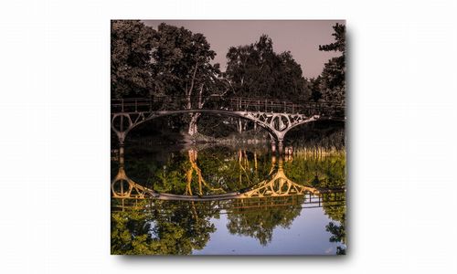 OBRAZ NA PŁÓTNIE 068 Most w lesie 70x70cm na Arena.pl