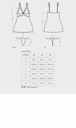 koszulka nocna ze stringami secred s/m obsessive na Arena.pl