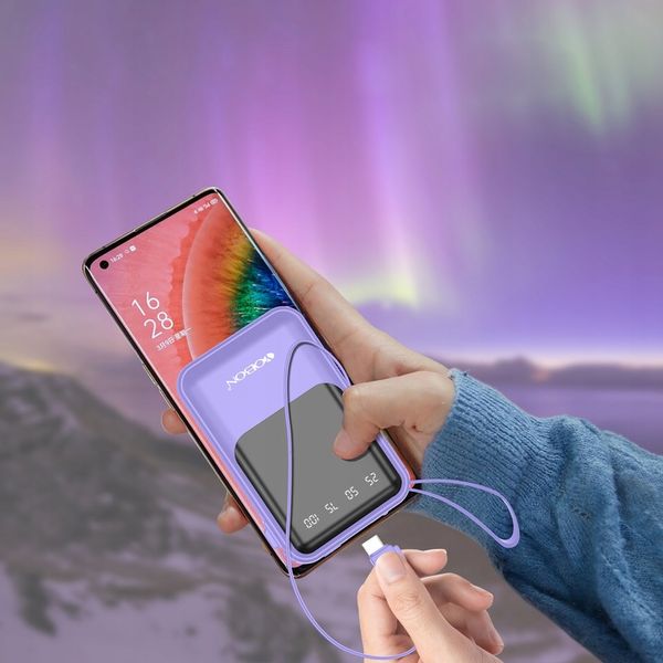 POWER BANK 10000MAH USB/USB-C QC PD WBUDOWANY KABEL Wyświetlacz cyfrowy zdjęcie 4