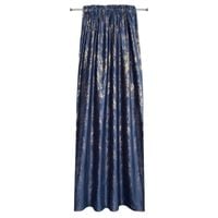 Zasłona welwetowa na taśmie z nadrukiem KORNELIA 140x270 granatowa