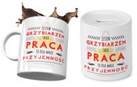 Dla Grzybiarza Zestaw Kubek + Skarbonka Prezent Z Nadrukiem Ze Zdjęciem