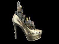 STEAMPUNK WZGÓRZE MIASTA W  SZPILCE VERONESE WU76936A4