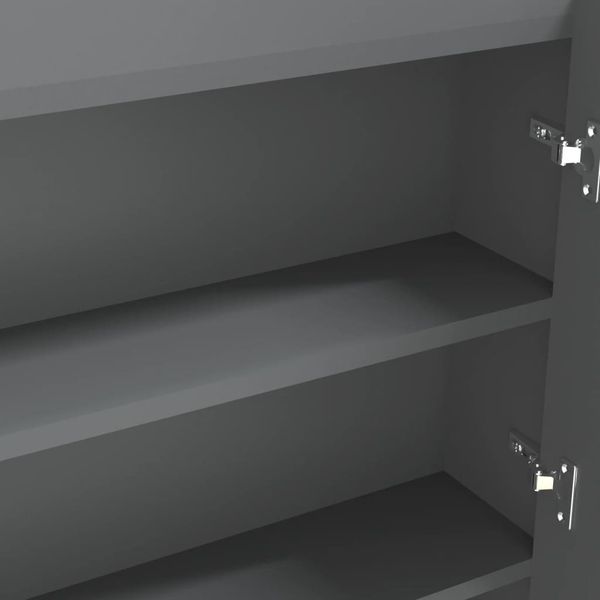 Szafka łazienkowa z lustrem, 80x15x60 cm, MDF, szara zdjęcie 7