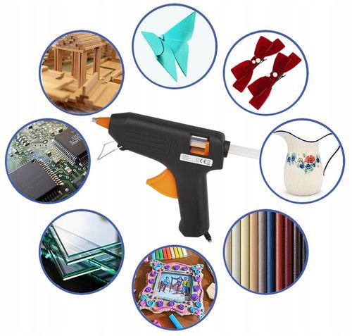 MOCNY PISTOLET DO KLEJU KLEJENIA NA GORĄCO KLEJARKA + BARDZO DUŻO na Arena.pl