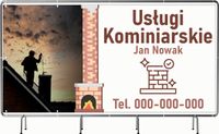 BANER REKLAMOWY 300x150cm oczkowany projekt w cenie USŁUGI KOMINIARSKIE