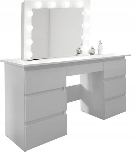 TOALETKA kosmetyczna BIAŁA z lustrem LED 12 wizaż na Arena.pl