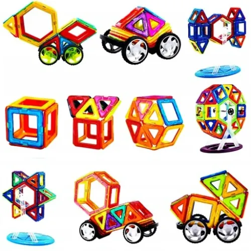 KLOCKI MAGNETYCZNE KONSTRUKCYJNE DUŻE PANELE 3D na Arena.pl