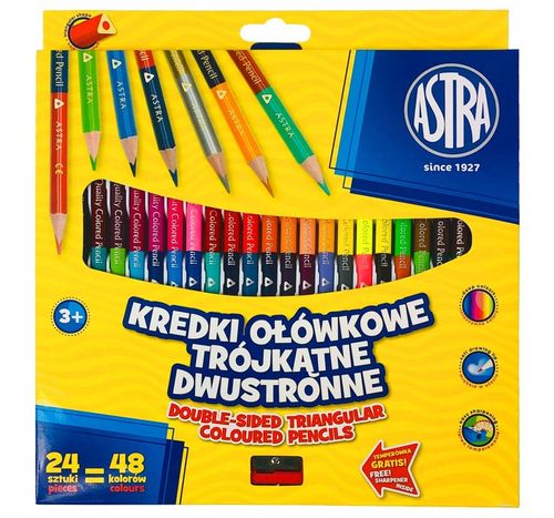 Kredki ołówkowe ASTRA dwustronne 24=48 na Arena.pl