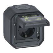 Nowe Plexo - Gniazdo Schuko do ładowania samochodów elektrycznych, komplet natynkowy 16A-250V~ - antracyt - Legrand 069708L
