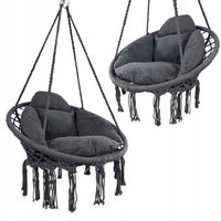 Fotel wiszący bocianie gniazdo huśtawka z poduszką do domu i ogrodu szary