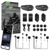 zestaw 2x interkom motocyklowy ejeas q8 mesh 3.0 6 osóbowy 1000m 230h