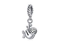 Rodowany srebrny wiszący charms do pandora leniwiec srebro 925 ALBEADS0296RH