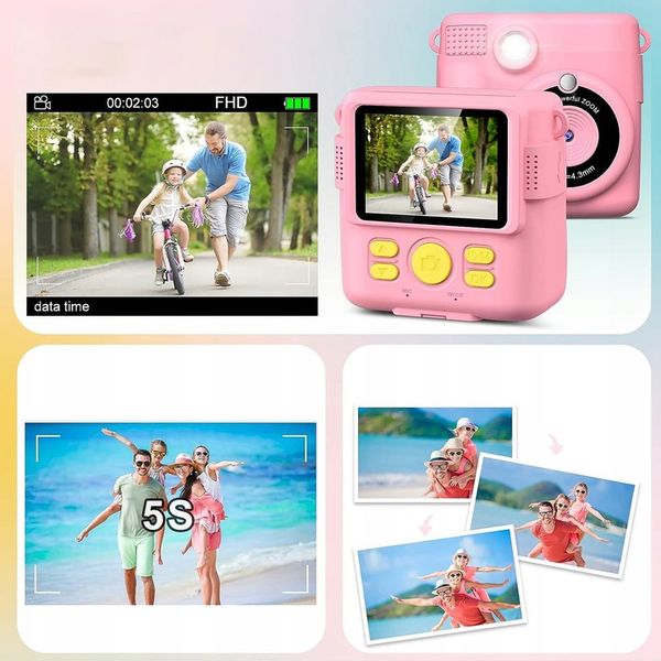 APARAT POLAROID NATYCHMIASTOWY DLA DZIECI FILMÓW ZDJĘĆ DRUK TERMICZNY 32GB zdjęcie 3