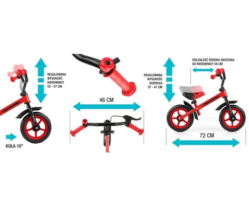 MILLY MALLY Rowerek biegowy DRAGON Z HAMULCEM Candy na Arena.pl