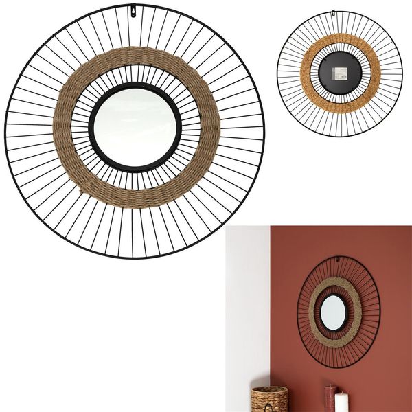 Lustro Miremba czarne/ naturalne okrągłe zdjęcie 4