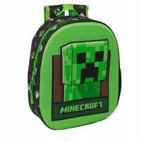 Plecak przedszkolny Minecraft Creeper 3D duży czarny dla chłopca
