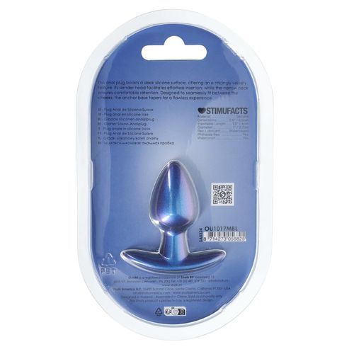 smooth silicone anal plug - small - 2.6 / 6,5 cm - metallic blue na Arena.pl