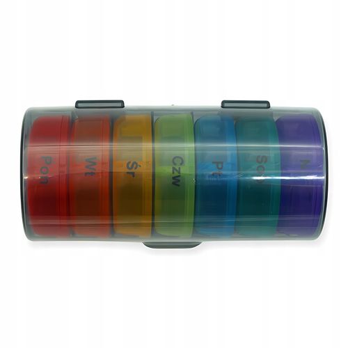 POJEMNIK PUDEŁKO KASETKA ORGANIZER NA LEKI 7 DNI POLSKIE NAPISY na Arena.pl