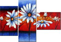 100CM 80 OBRAZ 3 ELEM POLNE KWIATY ŚCIENNY