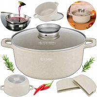 Garnek MARMURKOWY 3.3L NACZYNIE DO ZAPIEKANIA 22cm NA INDUKCJE + ŁAPKI 2szt