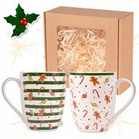KUBKI ŚWIĄTECZNE W PUDEŁKU PREZENT ZESTAW UPOMINKOWY DLA PAR