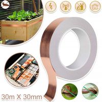 FOLIA MIEDZIANA TAŚMA KLEJĄCA SAMOPRZYLEPNA 30M×30MM PRZECIWKO ŚLIMAKOM