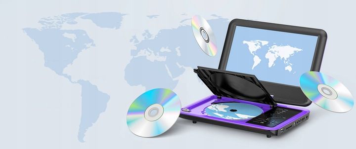 PRZENOŚNY SAMOCHODOWY ODTWARZACZ DVD 9'' LCD FIOLETOWY na 2000mAh Baterią zdjęcie 4