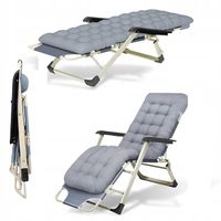 FOTEL OGRODOWY LEŻAK PLAŻOWY TURYSTYCZNY + PODUSZKA ZESTAW 2 PRODUKTÓW