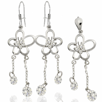 SREBRNY KOMPLET MOTYLKI Z CYRKONIAMI SREBRO PRÓBY 925