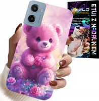 ETUI DO MOTOROLA E15 / G05 - SŁODKI MIŚ NA RÓŻOWYM TLE, CASE + FOLIA