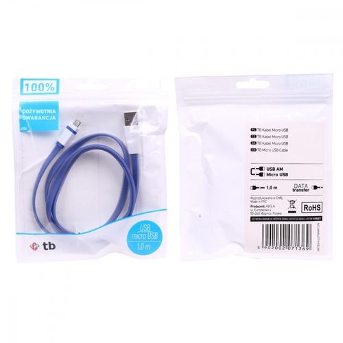 Kabel USB - Micro USB 1m niebieski na Arena.pl