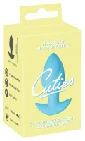 cuties plug wibrujący mini niebieski - 7 trybow, silikonowy, 8 cm