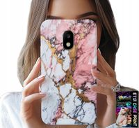 ETUI DO SAMSUNG GALAXY J5 2017 - RÓŻOWO BIAŁY MARMUREK, KAMIENNE WZORY