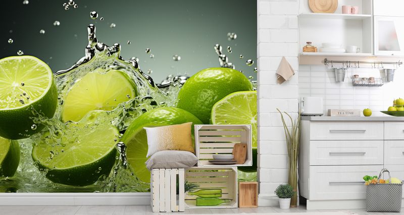 Fototapeta Do Kuchni LIMONKI Owoce Cytrusy Abstrakcja 315cm x 210cm zdjęcie 11