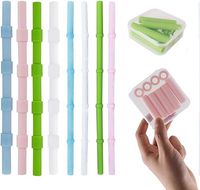 Słomki Wielorazowe Silikonowe Składane 8 szt